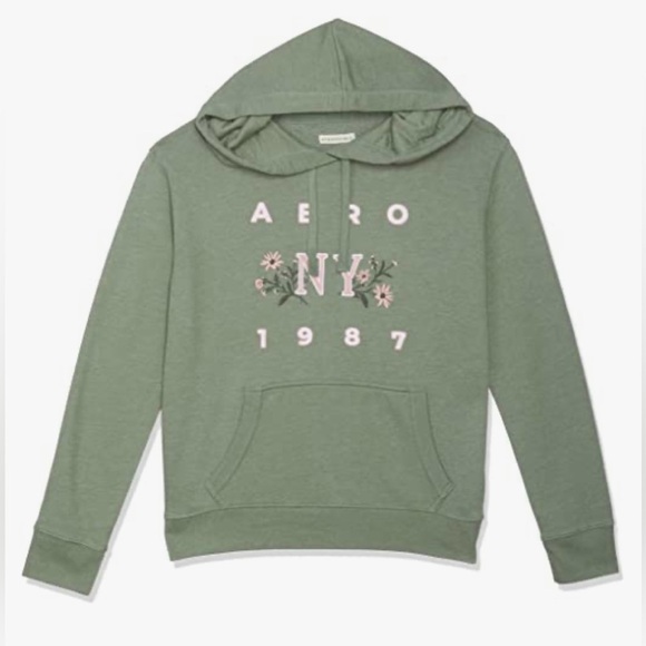 Aeropostale Green Sweater with Vintage Graphics Size L - Picture 2 of 13